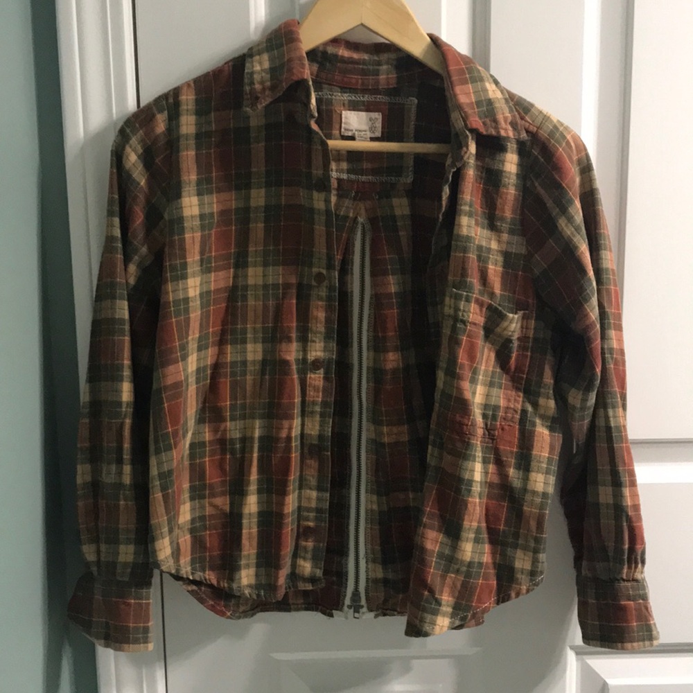 Orange Flannel with Zipper Detail